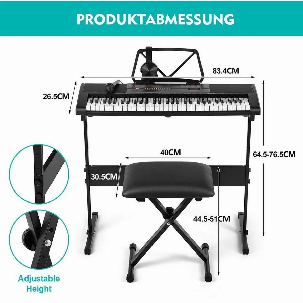 FANNOU Digitalpiano Keyboard, 61 Tasten, vielseitige Lernfunktionen 2