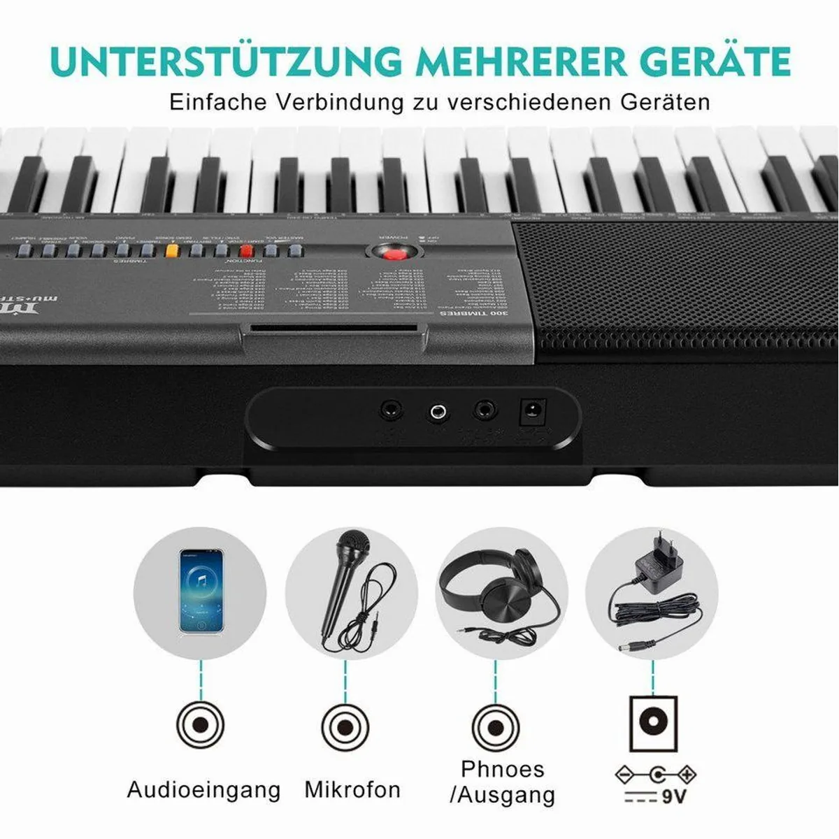 FANNOU Digitalpiano Keyboard, 61 Tasten, vielseitige Lernfunktionen 3