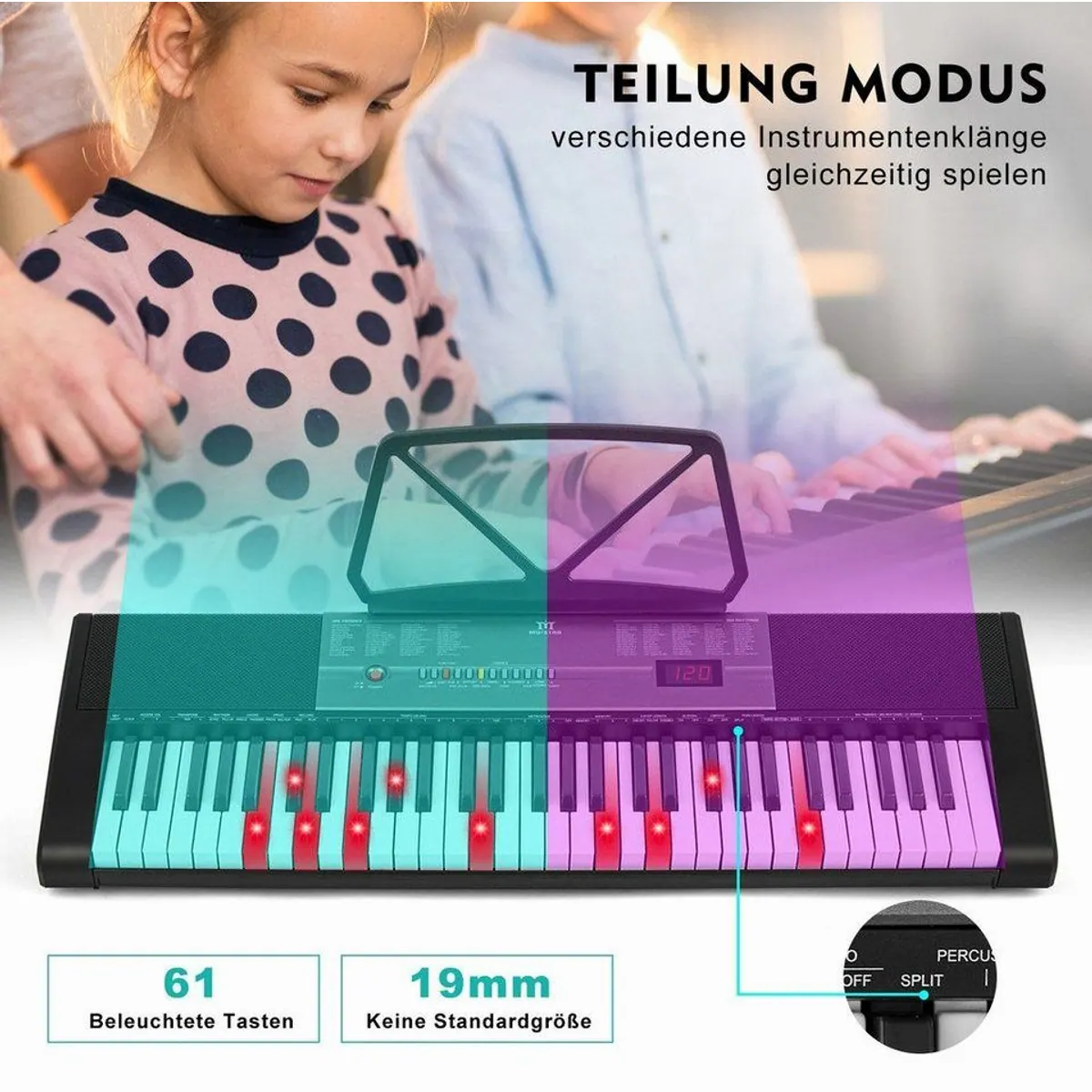 FANNOU Digitalpiano Keyboard, 61 Tasten, vielseitige Lernfunktionen 4