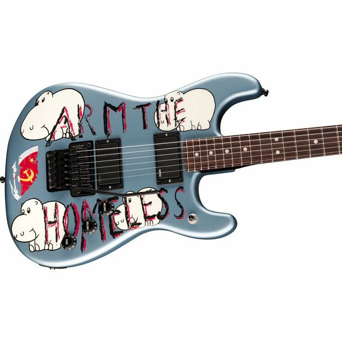 Fender Tom Morello E-Gitarre, Signature mit Custom-Artwork, EMG-Pickups 4