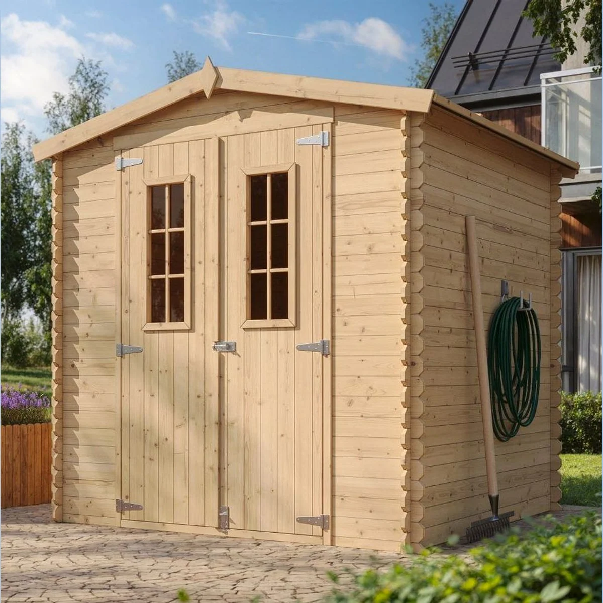 Finn Art Blockhaus Gartenhaus, 19 mm Wandstärke, BxT: 200x200 cm — vielseitig, robust, ansprechend