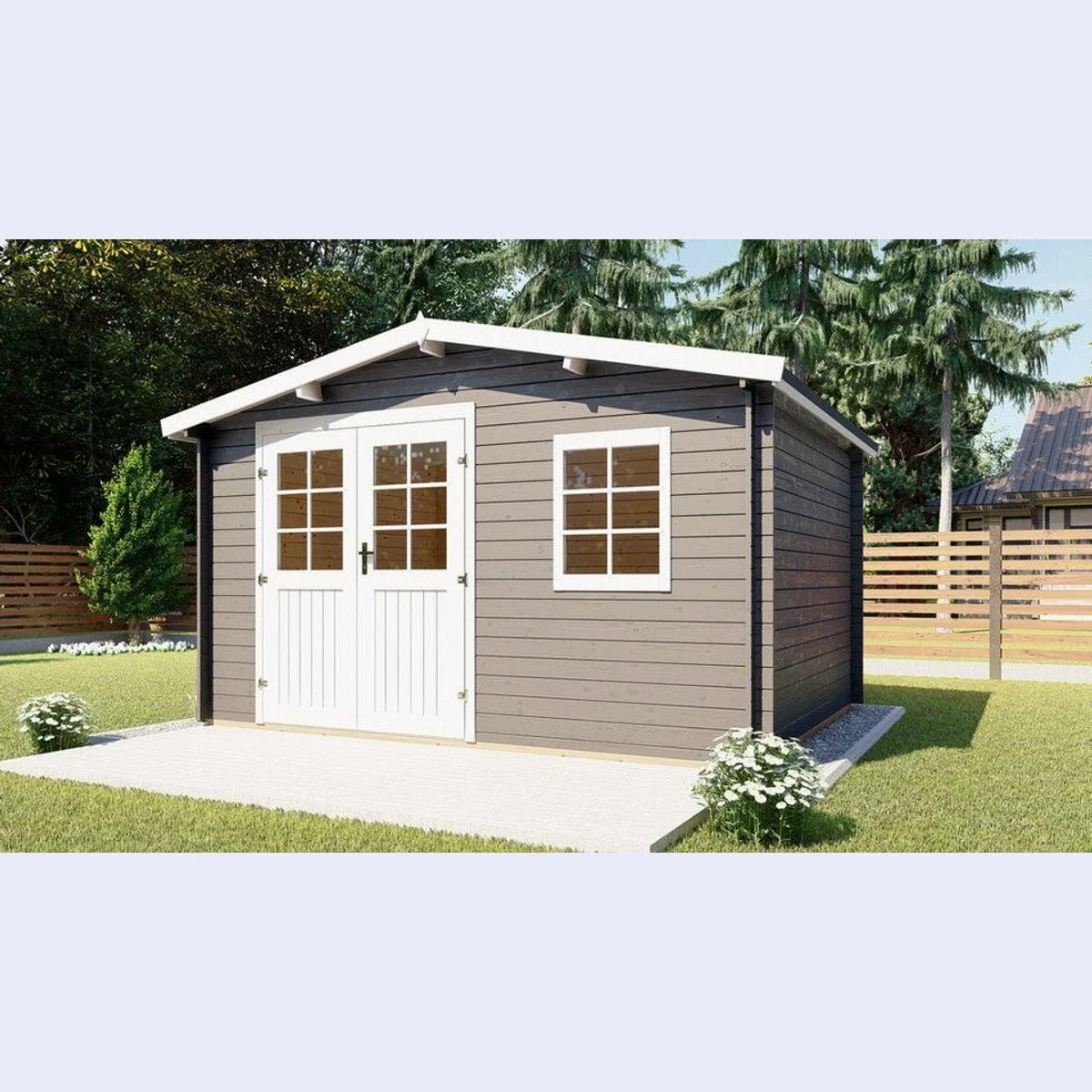 Finn Art Blockhaus Gartenhaus Schweden 18, 28 mm Wandstärke, großzügige Fläche — vielseitig einsetzbar, natürliches Raumklima