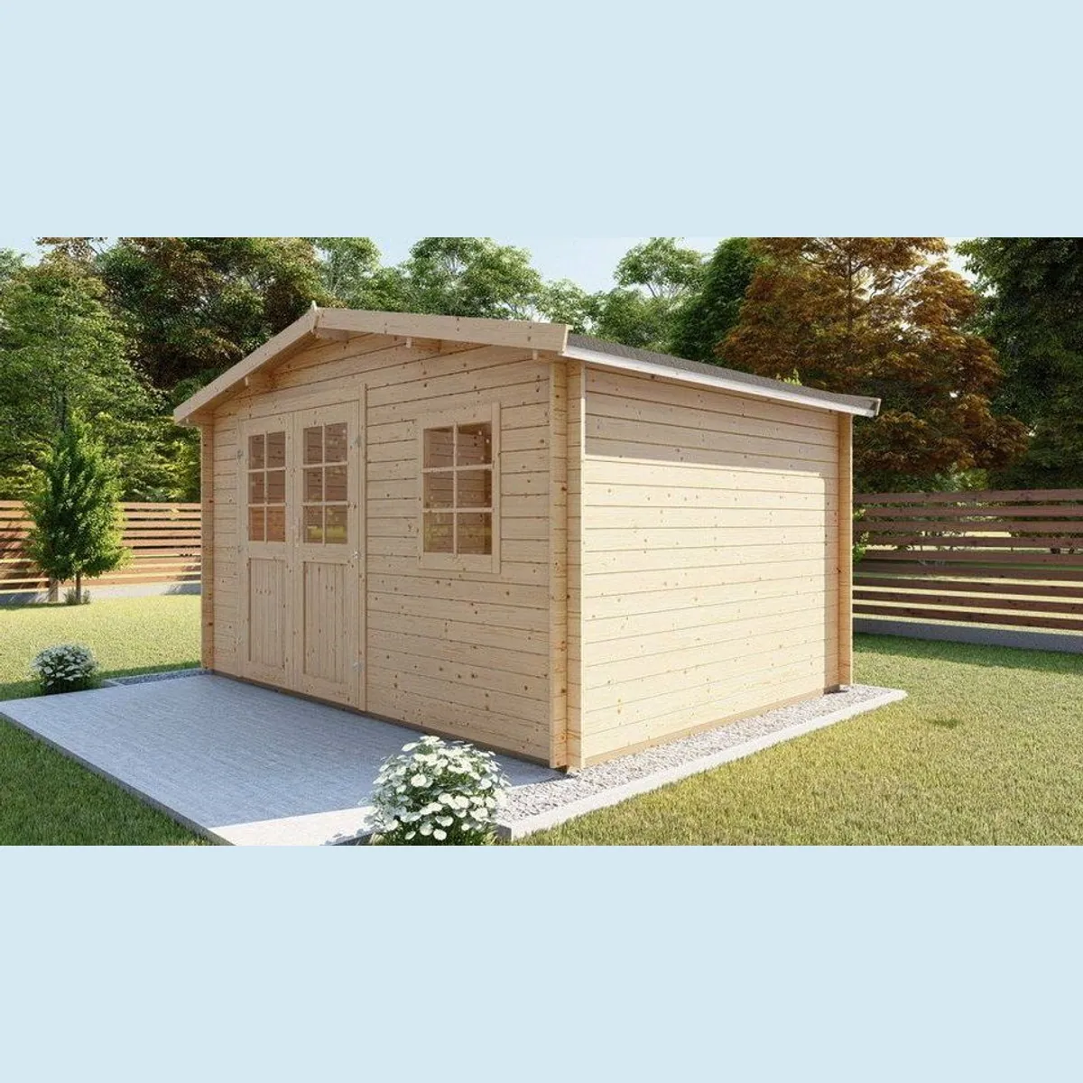 Finn Art Blockhaus Gartenhaus Schweden 18, 28 mm Wandstärke, großzügige Fläche — vielseitig einsetzbar, natürliches Raumklima 3
