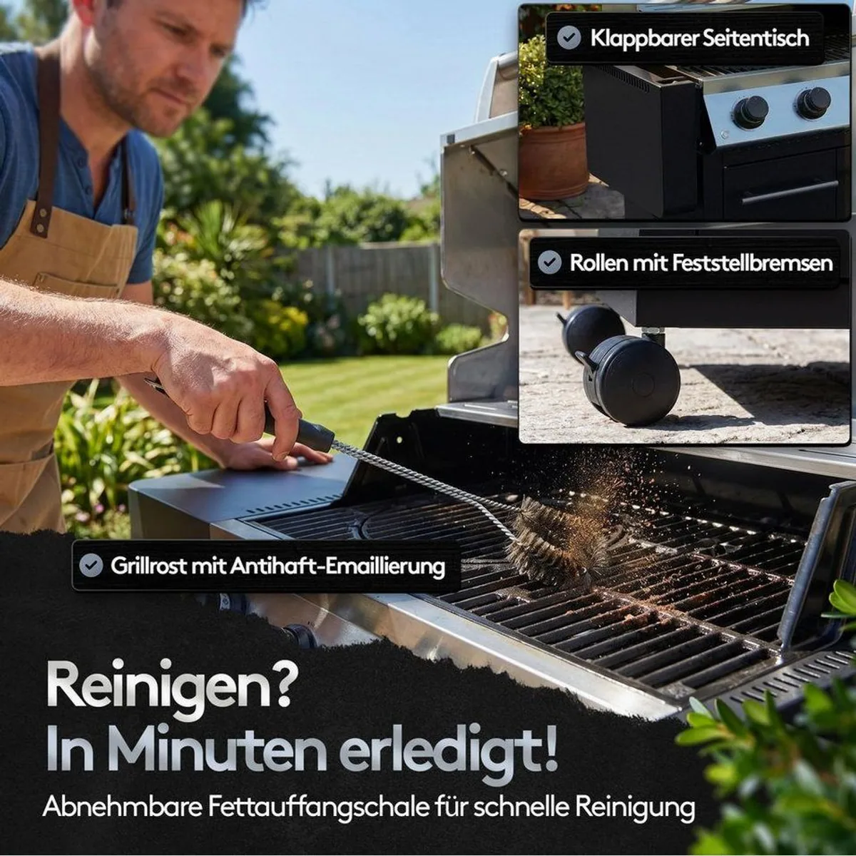 Flammenwerk FWGG.1354 Gasgrill, 17 kW Leistung, LED-Beleuchtung, Hot Zone, Seitenkochfeld 4