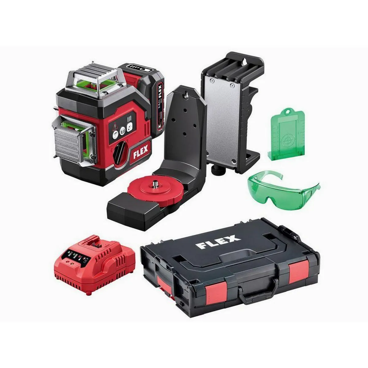 Flex ALC 3/360-G/R 12 Set, präzise Selbstnivellierung, hohe Reichweite, robuste Bauweise