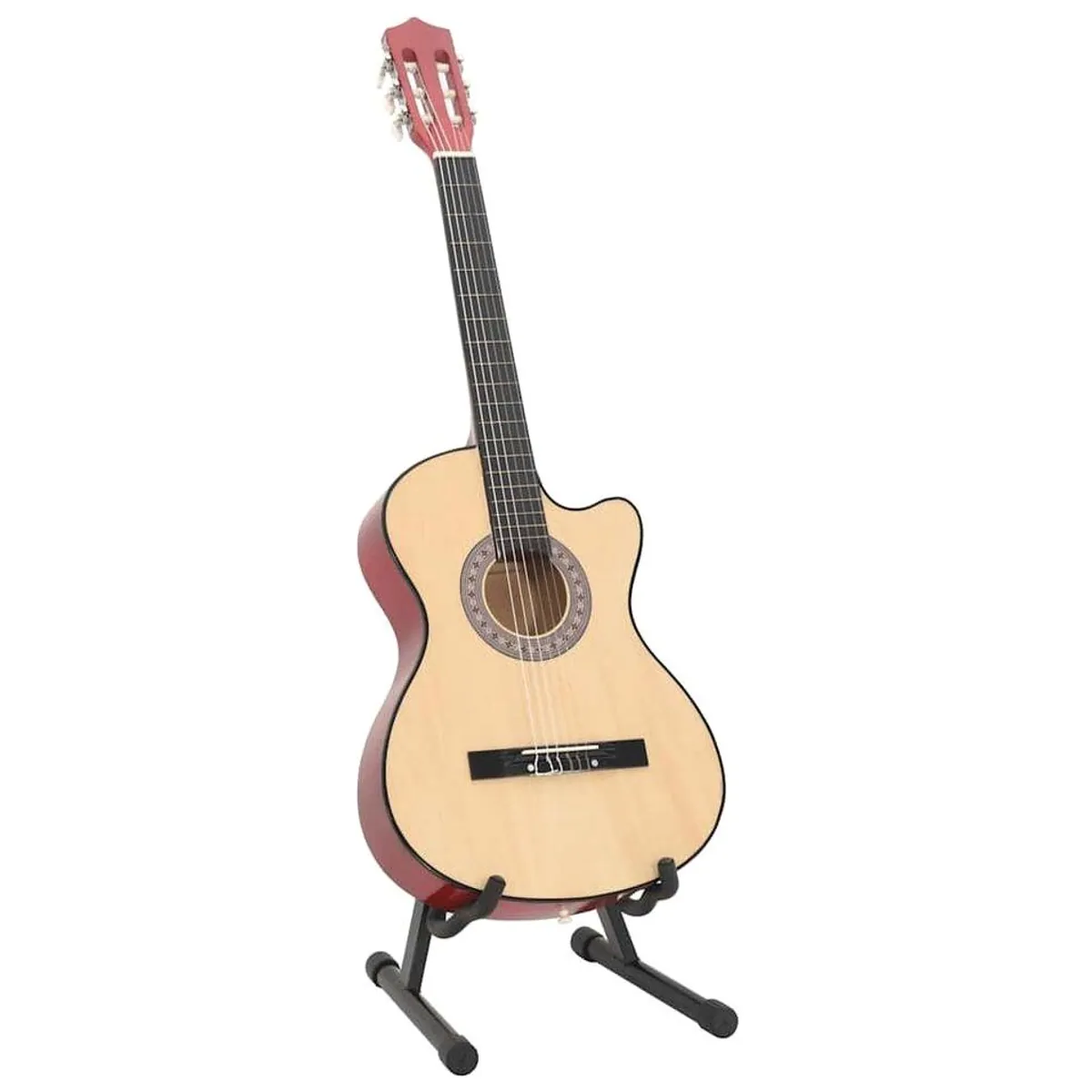 furnicato Akustikgitarre Cutaway, massive Lindenholzbauweise, umfangreiches Zubehör-Set 2