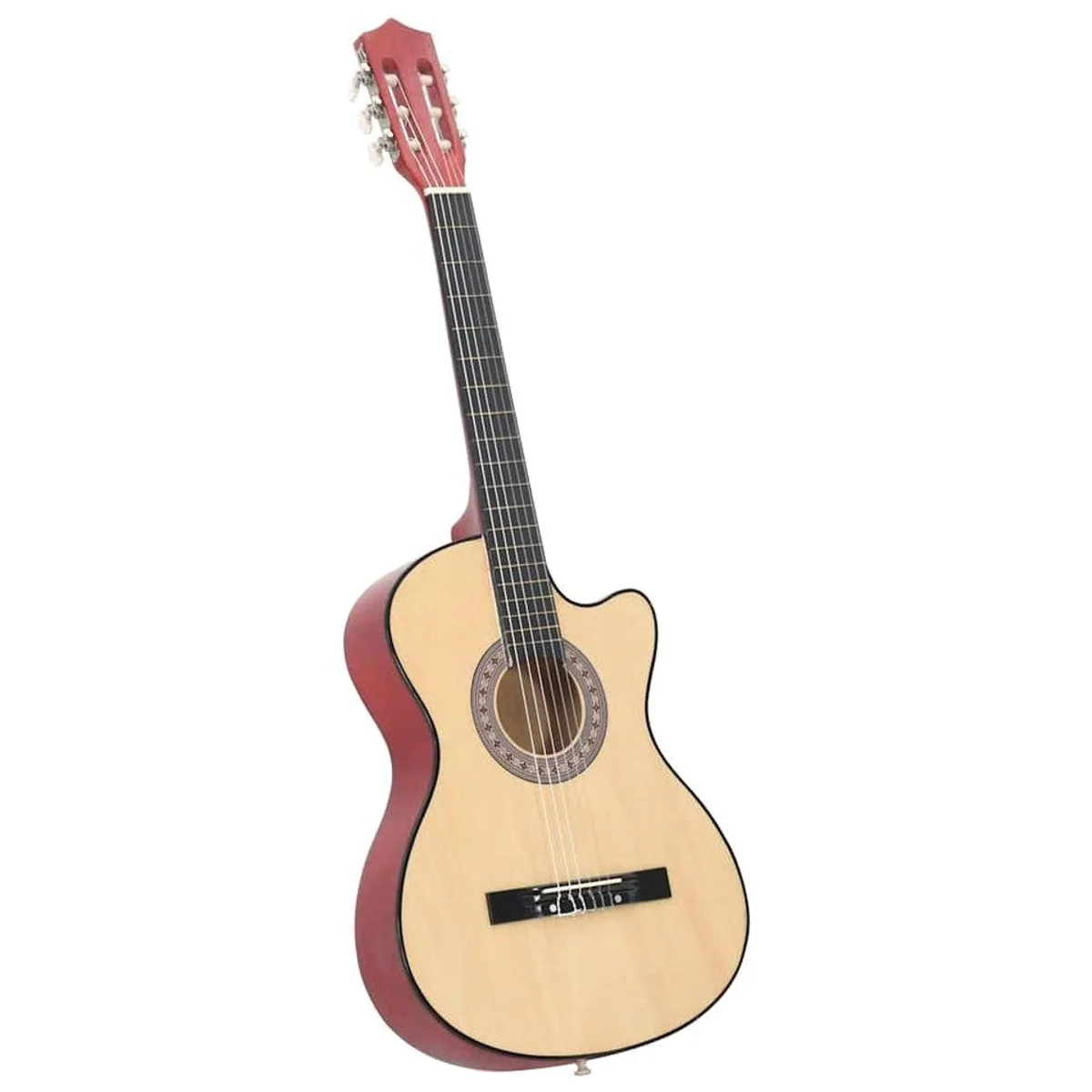 furnicato Akustikgitarre Cutaway, massive Lindenholzbauweise, umfangreiches Zubehör-Set 3