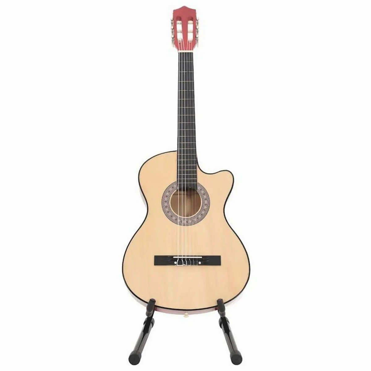 furnicato Akustikgitarre Cutaway, massive Lindenholzbauweise, umfangreiches Zubehör-Set 5