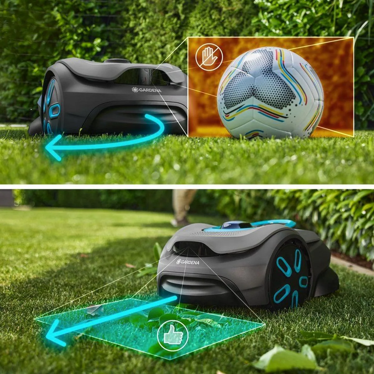 GARDENA smart SILENO sense 600, kabellose Objekterkennung, LONA Intelligence 4