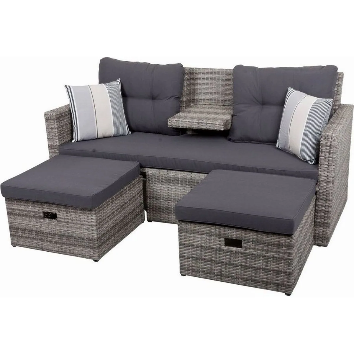 Garden Pleasure Loungesofa Valletta, elegantes Design, maximaler Komfort, praktische Mittelkonsole 2