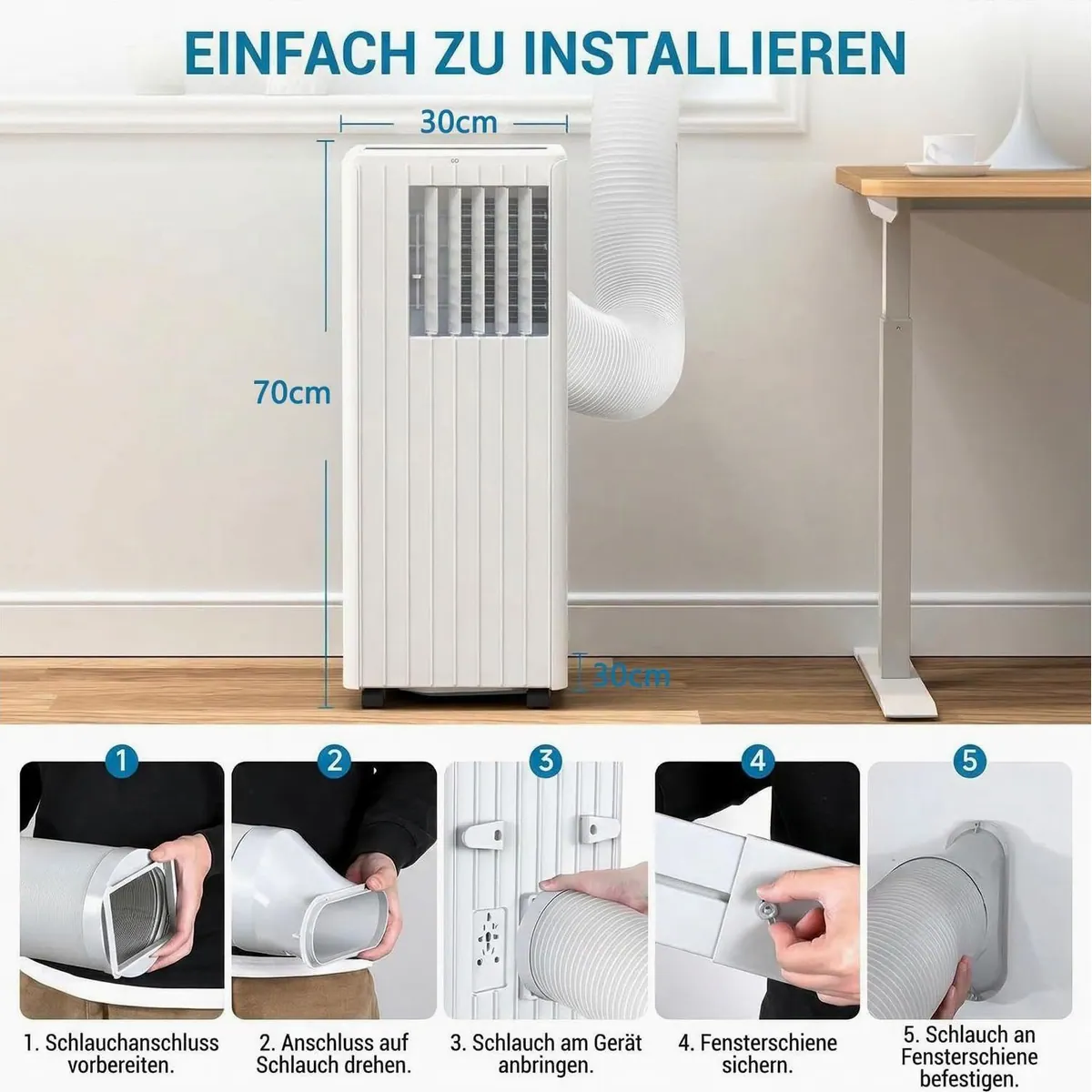 GarveeMore 3-in-1 Klimagerät, hohe Kühlleistung, vielseitige Funktionen, kompakte Bauweise — max. Raumgröße 68m³ 2