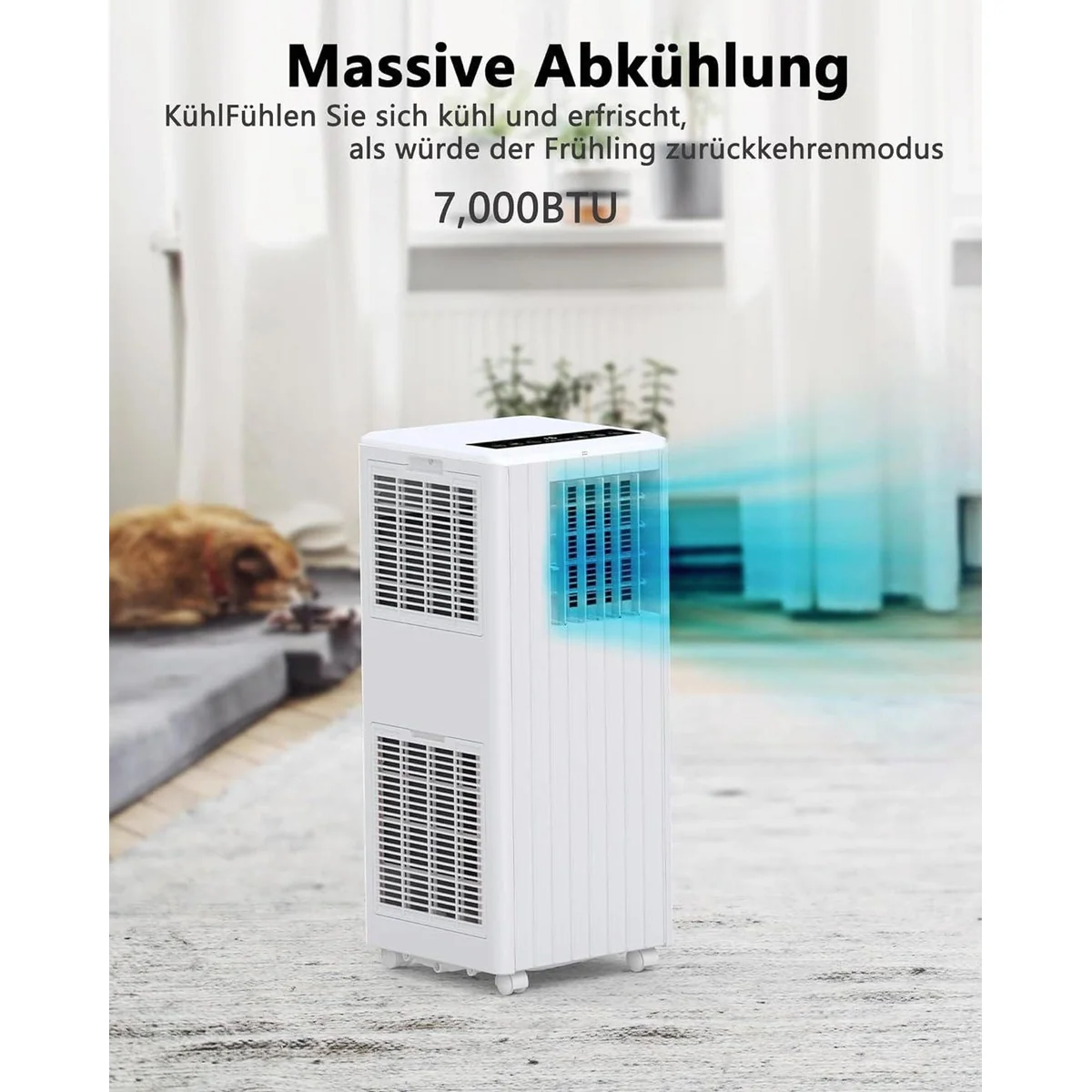 GarveeMore 3-in-1 Klimagerät, hohe Kühlleistung, vielseitige Funktionen, kompakte Bauweise — max. Raumgröße 68m³ 3