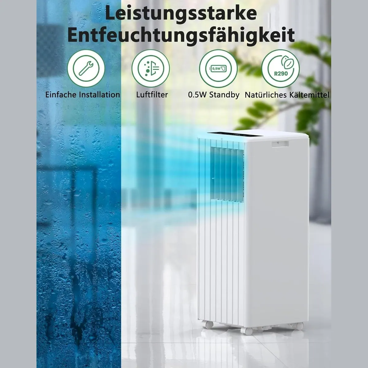 GarveeMore 3-in-1 Klimagerät, hohe Kühlleistung, vielseitige Funktionen, kompakte Bauweise — max. Raumgröße 68m³ 5