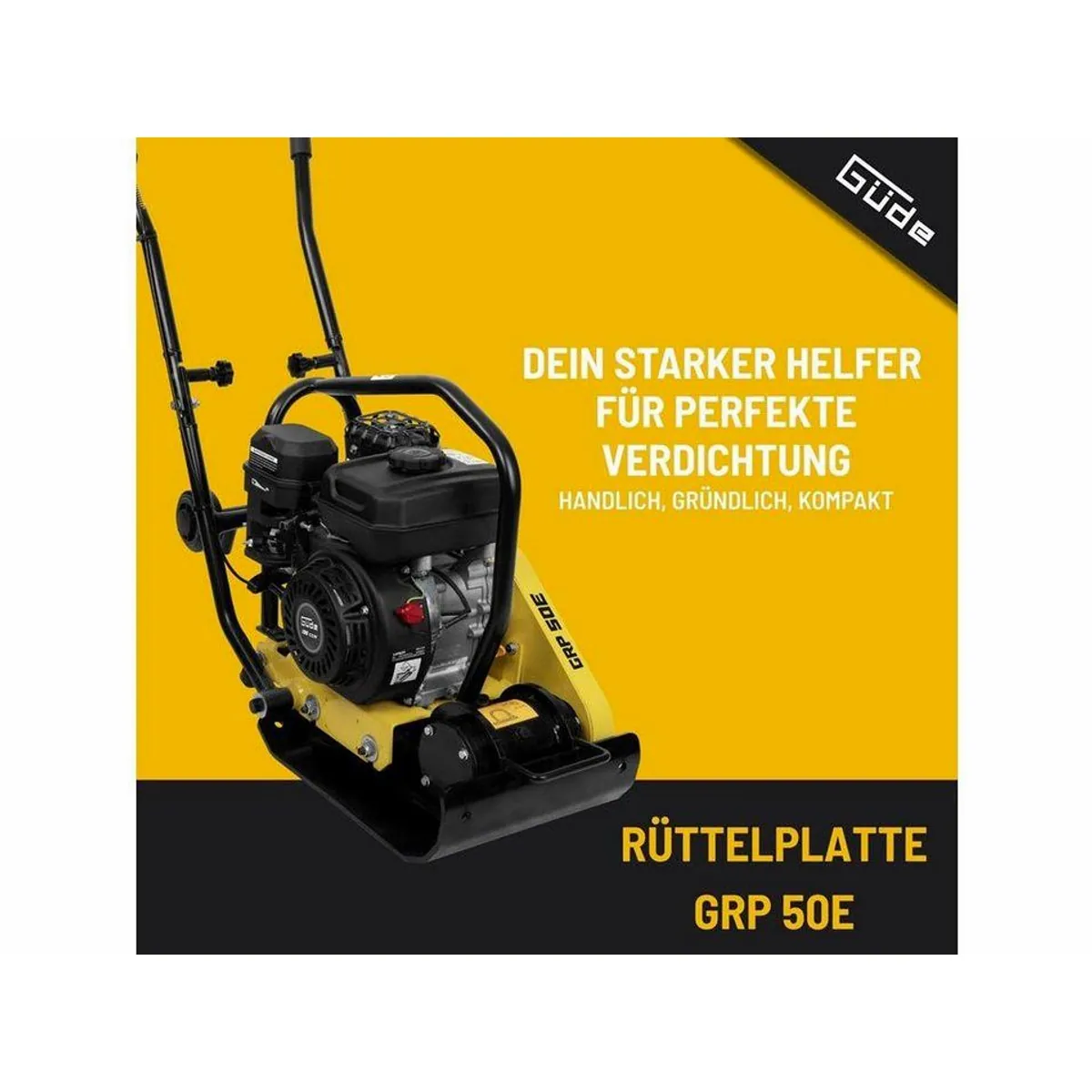 Güde Rüttelplatte GRP 50E, starke Verdichtungsleistung, kompakte Bauweise, praktische Handhabung 4