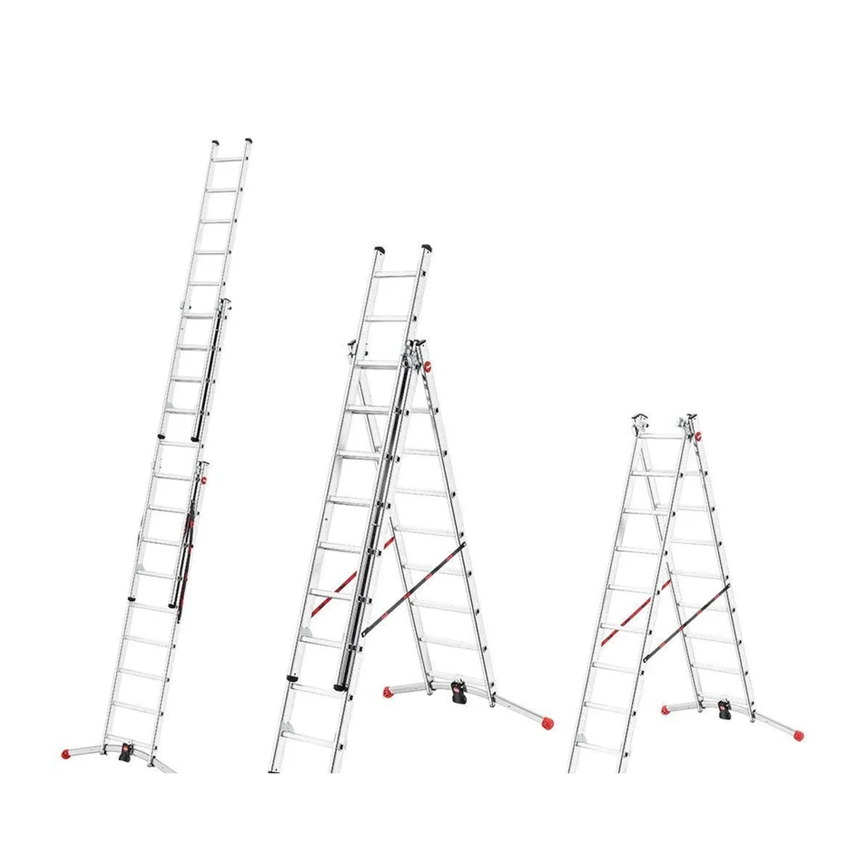 Hailo HobbyLOT Anlegeleiter, 3-teilig, Aluminium, leicht & stabil
