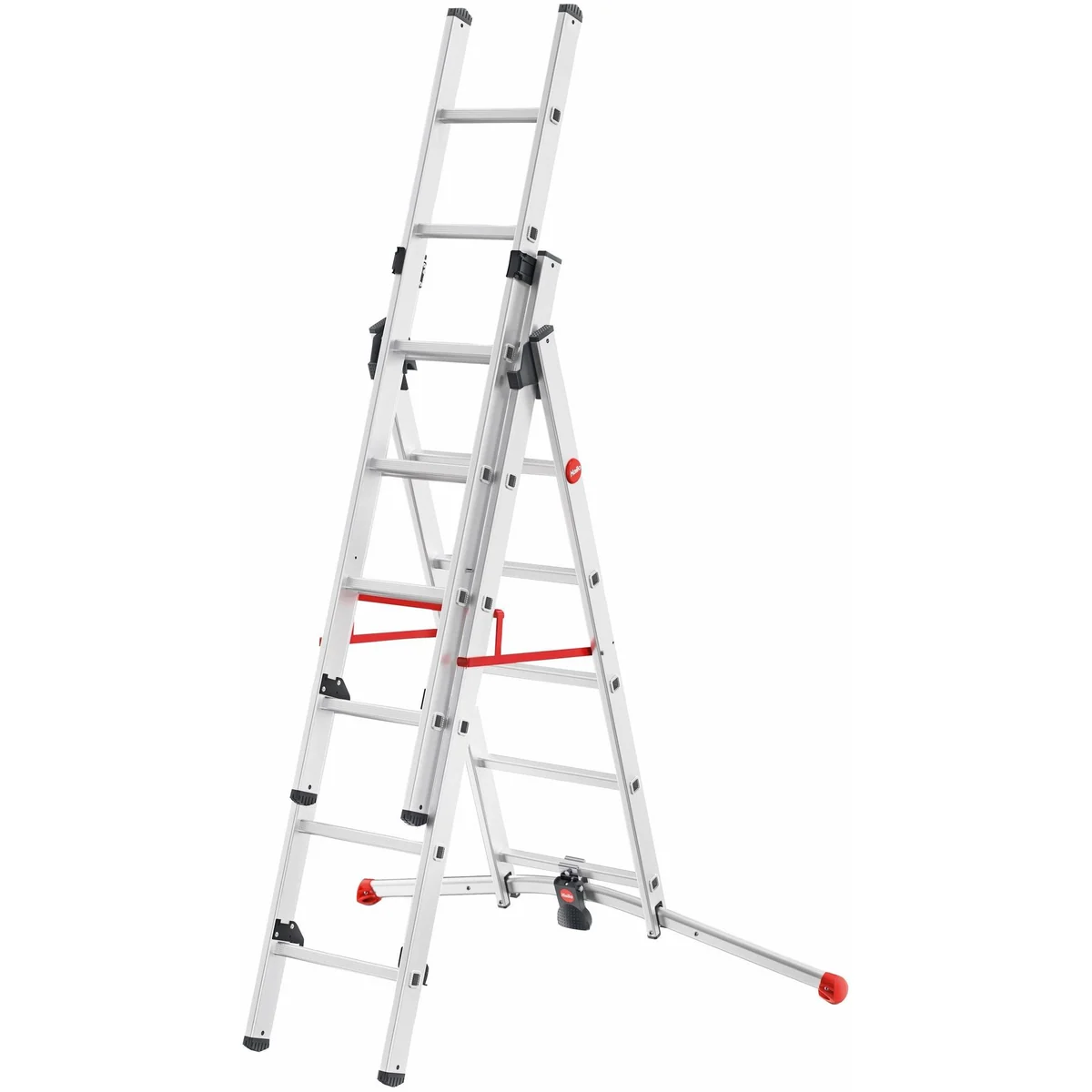 Hailo S100 ProfiLOT Vielzweckleiter, Aluminium Kombileiter 3-teilig, vielseitig einsetzbar