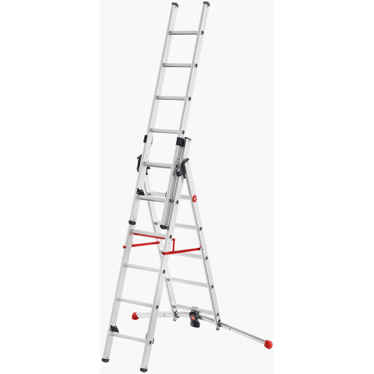 Hailo S100 ProfiLOT Vielzweckleiter, Aluminium Kombileiter 3-teilig, vielseitig einsetzbar 2