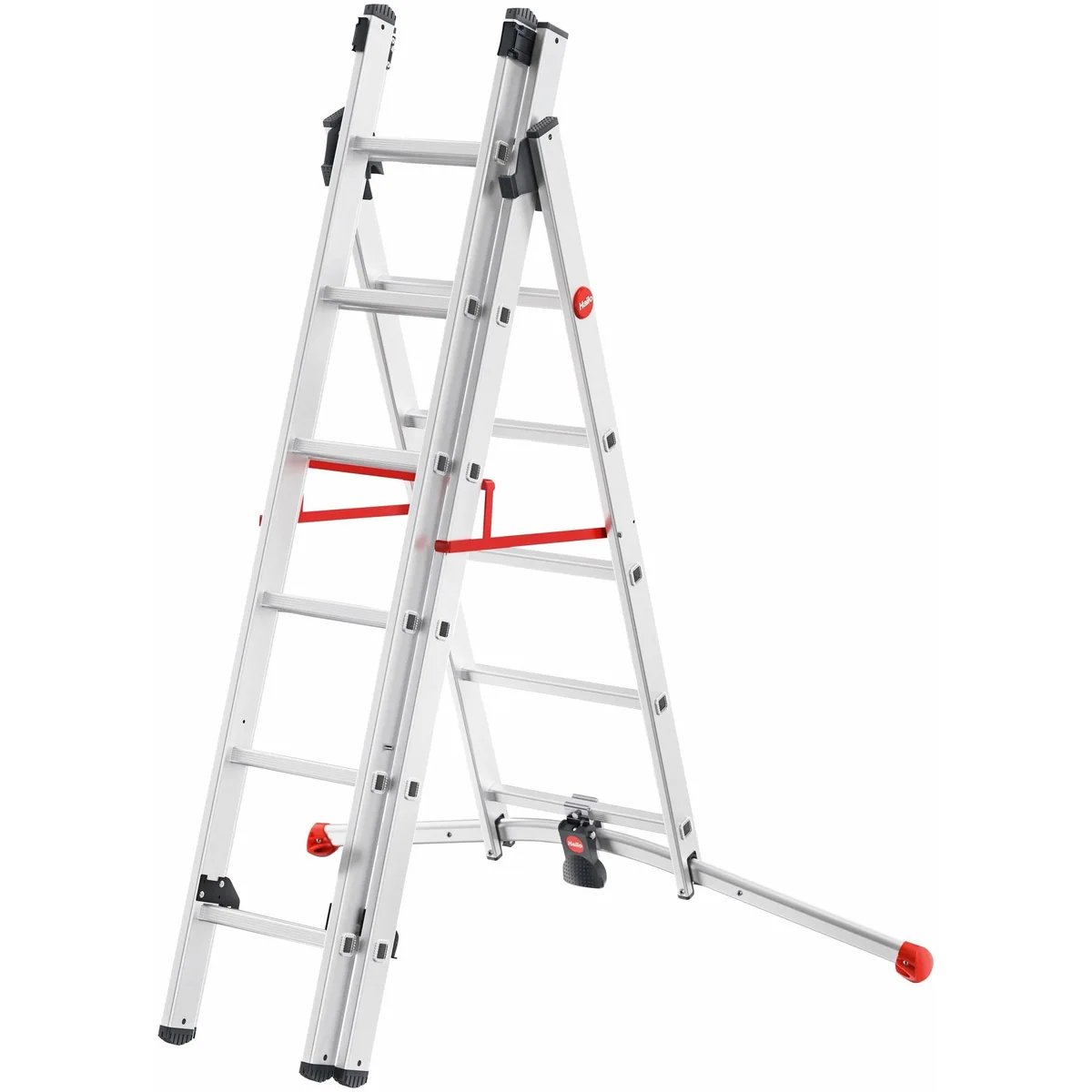 Hailo S100 ProfiLOT Vielzweckleiter, Aluminium Kombileiter 3-teilig, vielseitig einsetzbar 3