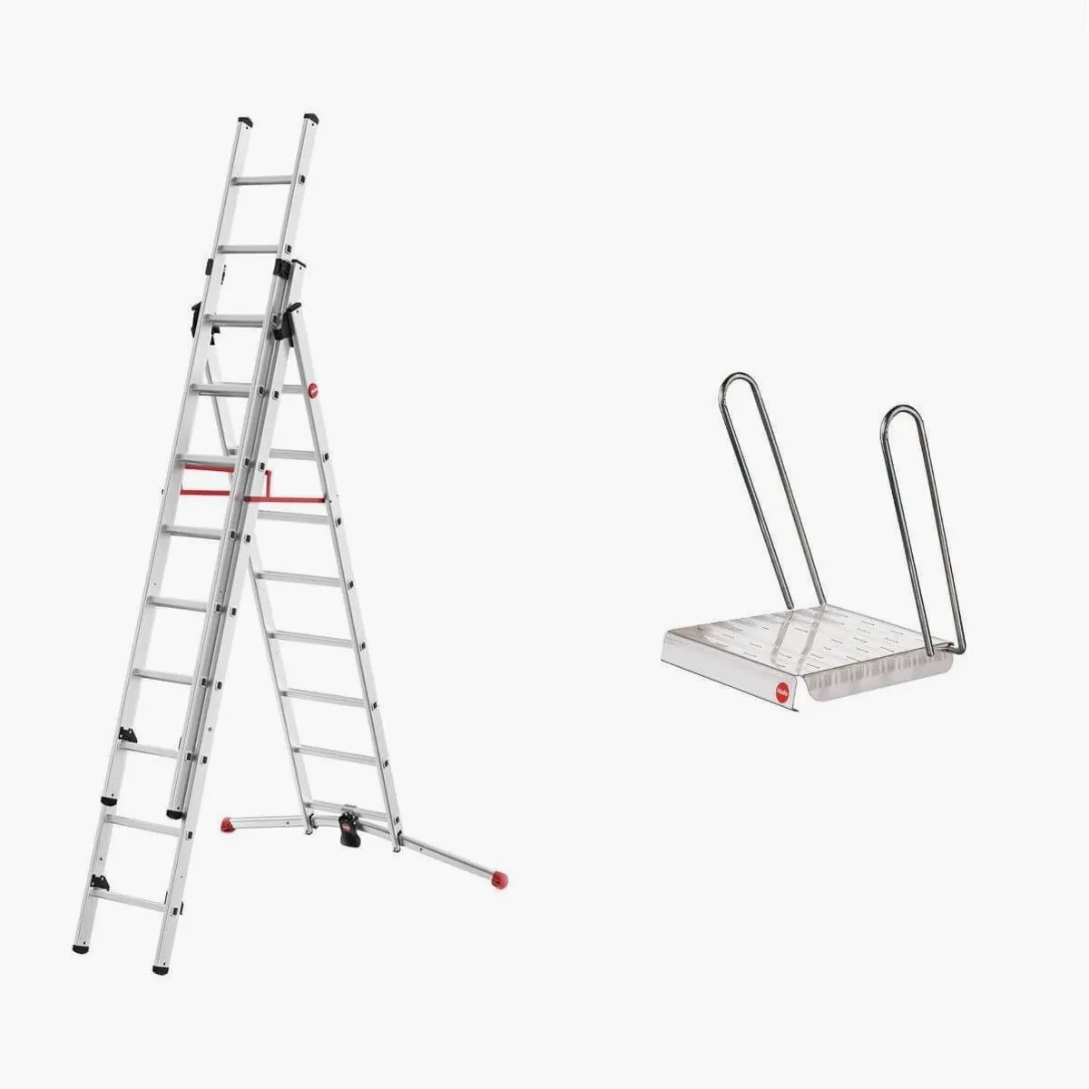 Hailo ProfiLOT Teleskopleiter, vielseitig einsetzbar, 150 kg Traglast, inkl. Einhängetritt