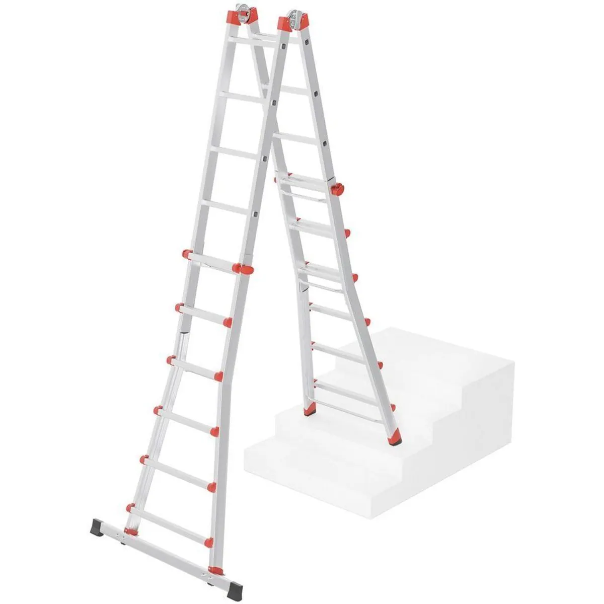 Hailo Vielzweckleiter M80, Aluminium, 4x3 Sprossen, variabel und sicher 3