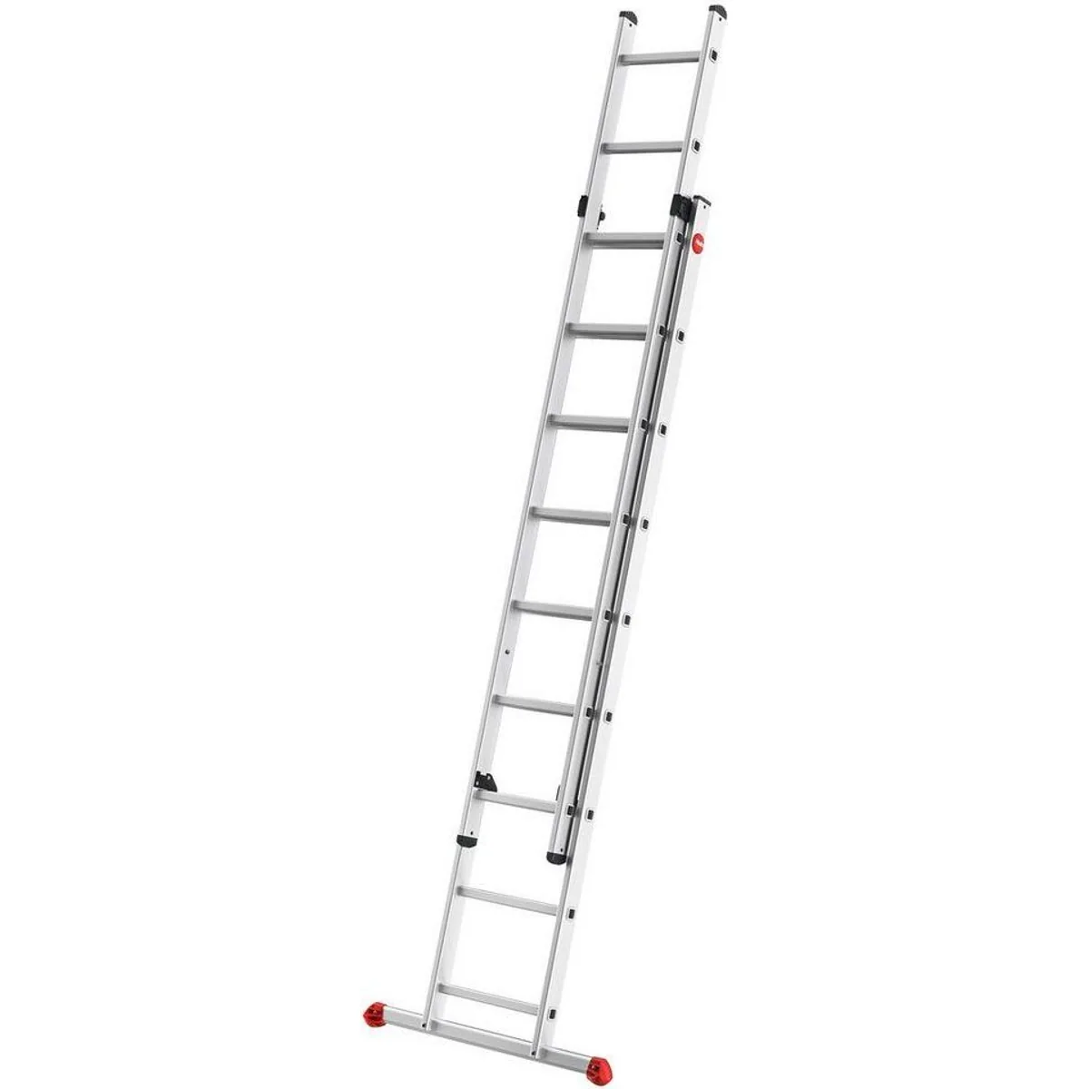 Hailo S80 ProfiStep duo, hochwertige Aluminium-Schiebeleiter 2-teilig mit 18 Sprossen