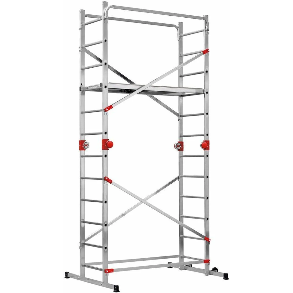Hailo G60 Vielzweckleiter, Aluminium-Multifunktionsgerüst mit 2x12 Sprossen