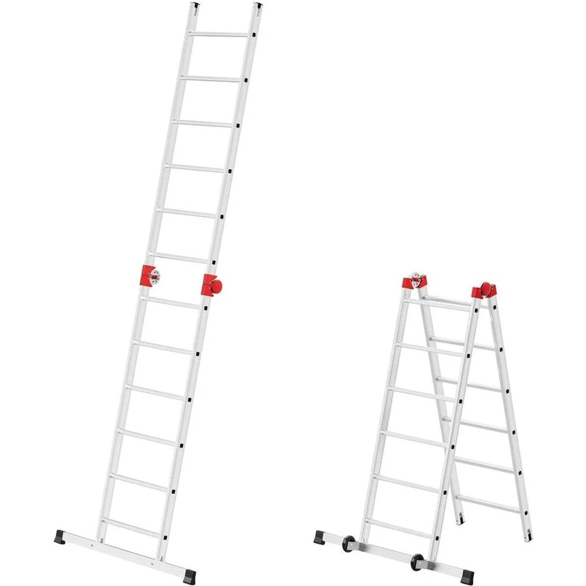 Hailo G60 Vielzweckleiter, Aluminium-Multifunktionsgerüst mit 2x12 Sprossen 4