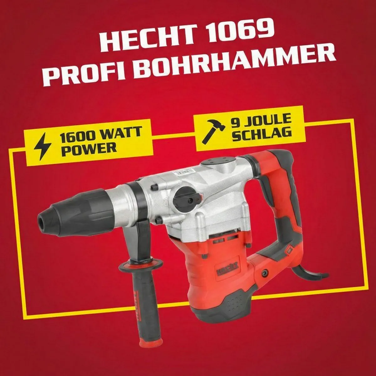 Hecht 1069 Bohrhammer SDS-Max, 1600W, 3530 U/min, vielseitig und robust 2
