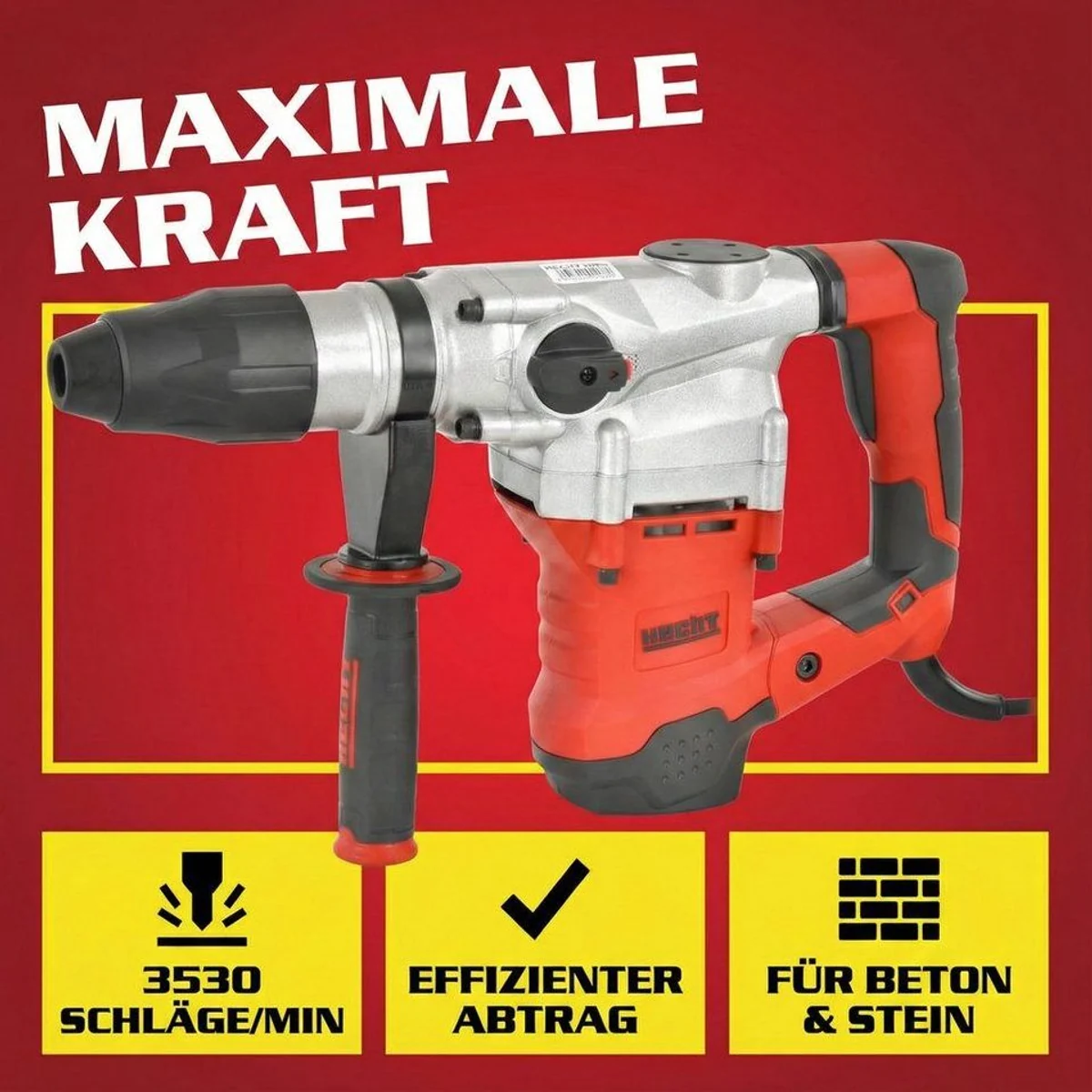 Hecht 1069 Bohrhammer SDS-Max, 1600W, 3530 U/min, vielseitig und robust 4