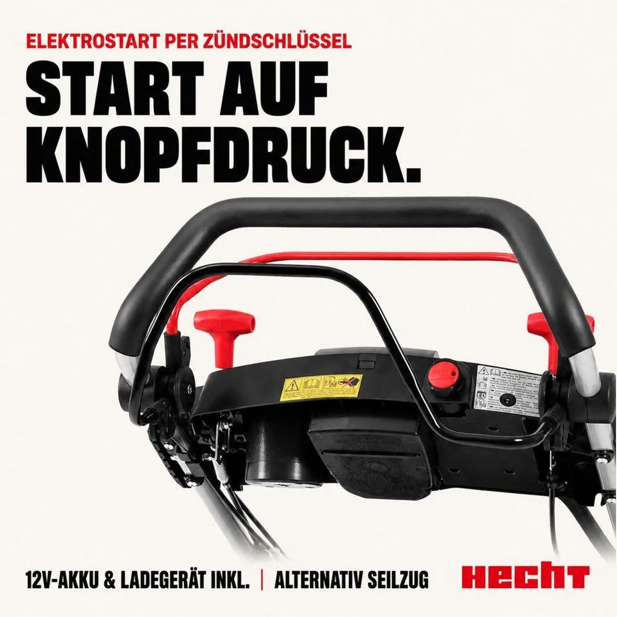 Hecht 5534 SWE Benzinrasenmäher, Elektrostart, 5-in-1 Funktion, 4-Gang-Antrieb — 51 cm Schnittbreite, 6 PS 4