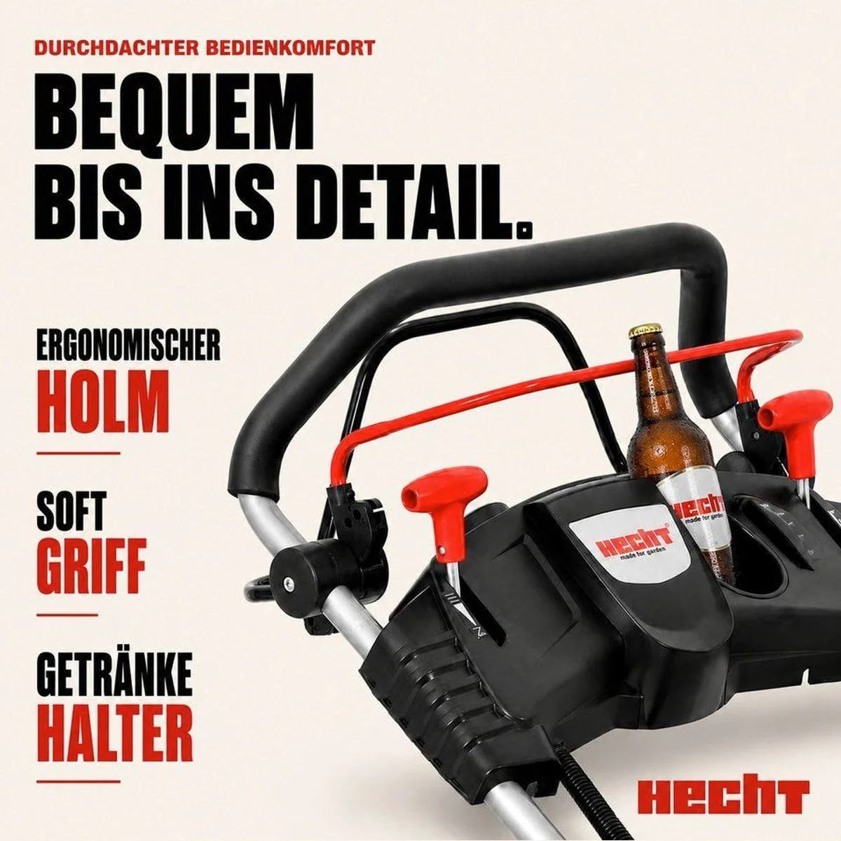 Hecht 5534 SWE Benzinrasenmäher, Elektrostart, 5-in-1 Funktion, 4-Gang-Antrieb — 51 cm Schnittbreite, 6 PS 5