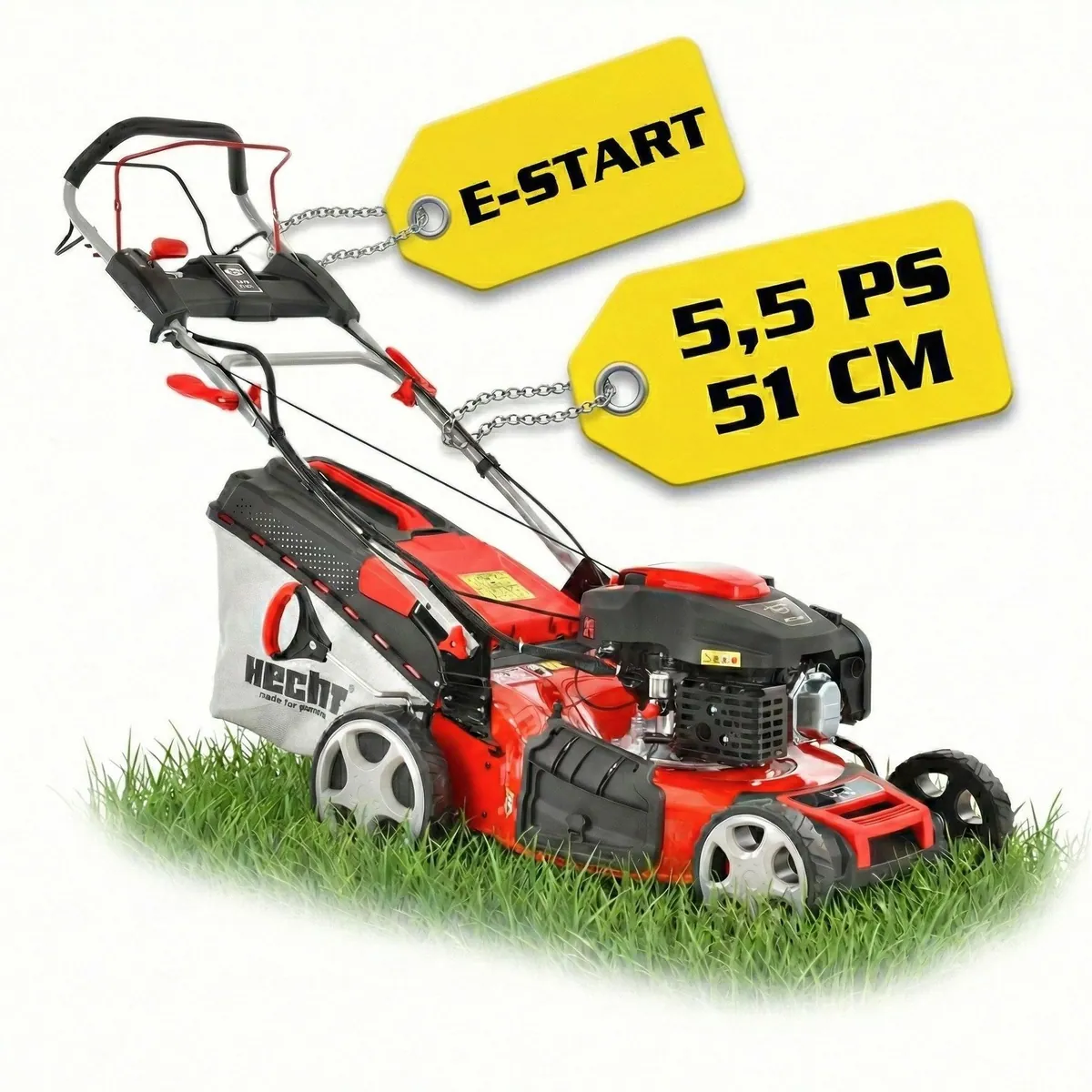 Hecht 551 SXE Benzinrasenmäher, 51 cm Schnittbreite, Elektrostart & Radantrieb