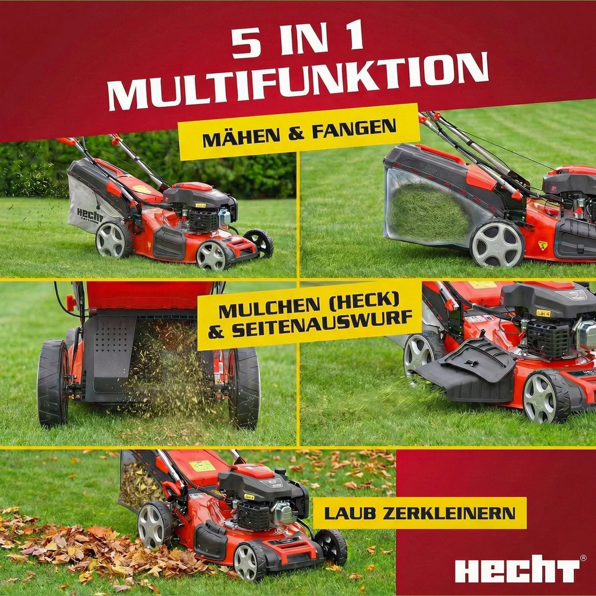 Hecht 551 SXE Benzinrasenmäher, 51 cm Schnittbreite, Elektrostart & Radantrieb 2