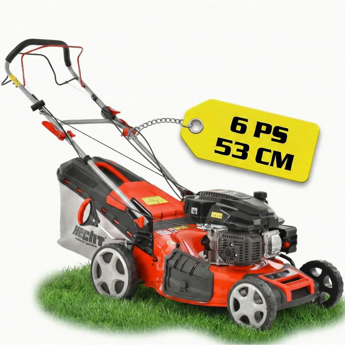 Hecht 554 SX Benzin-Rasenmäher, 5-in-1 Funktion, 53 cm Schnittbreite, 6 PS