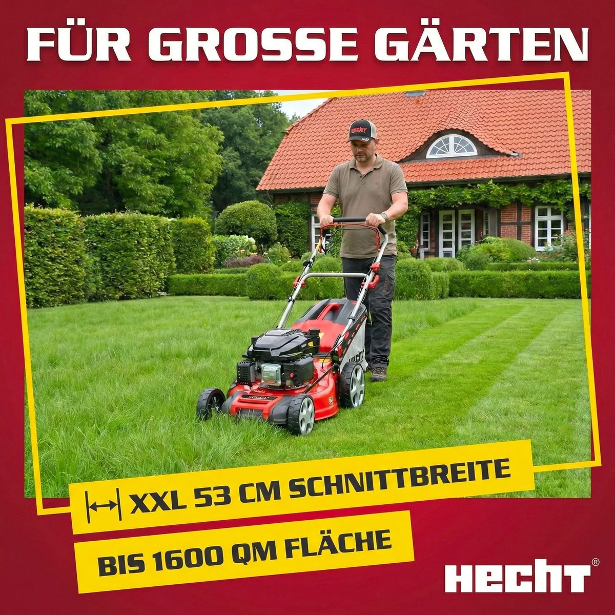 Hecht 554 SX Benzin-Rasenmäher, 5-in-1 Funktion, 53 cm Schnittbreite, 6 PS 4