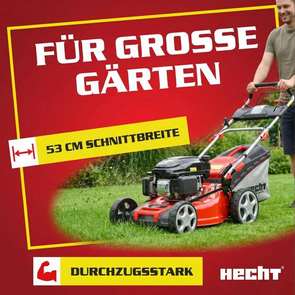 Hecht Benzinrasenmäher 554 SXE, Elektrostart, 5-in-1-Funktion, 53 cm Schnittbreite 3