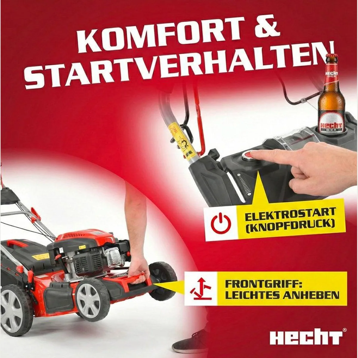 Hecht Benzinrasenmäher 554 SXE, Elektrostart, 5-in-1-Funktion, 53 cm Schnittbreite 5