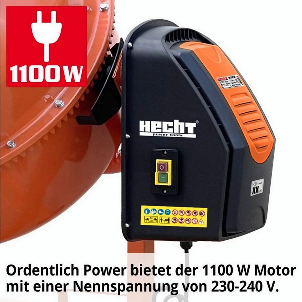 Hecht 2223 Betonmischer, 1100W, 200L Volumen, robuste Stahlkonstruktion 3