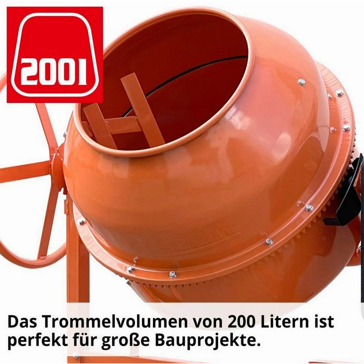 Hecht 2223 Betonmischer, 1100W, 200L Volumen, robuste Stahlkonstruktion 4