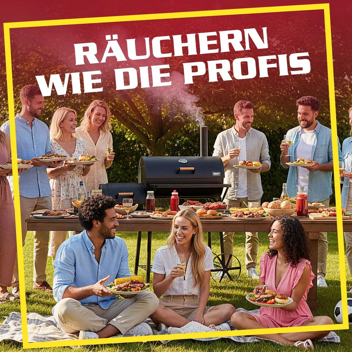 Hecht Sentinel Smoker Grillwagen, XXL Grillfläche, präzise Temperaturregelung, elegantes Design 5