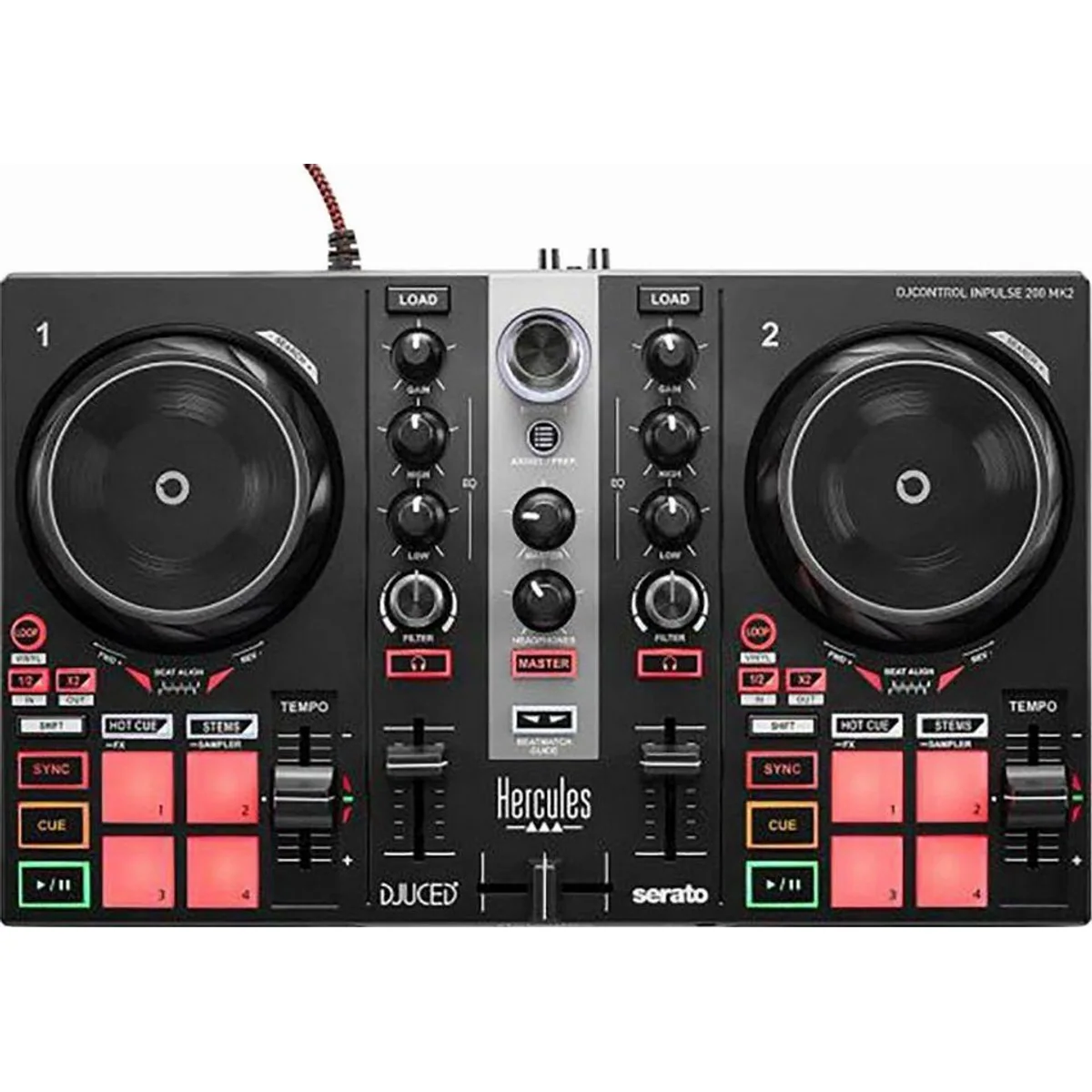 HERCULES DJLearning Kit MK2, kompakter DJ-Controller, Lautsprecher und Kopfhörer 3