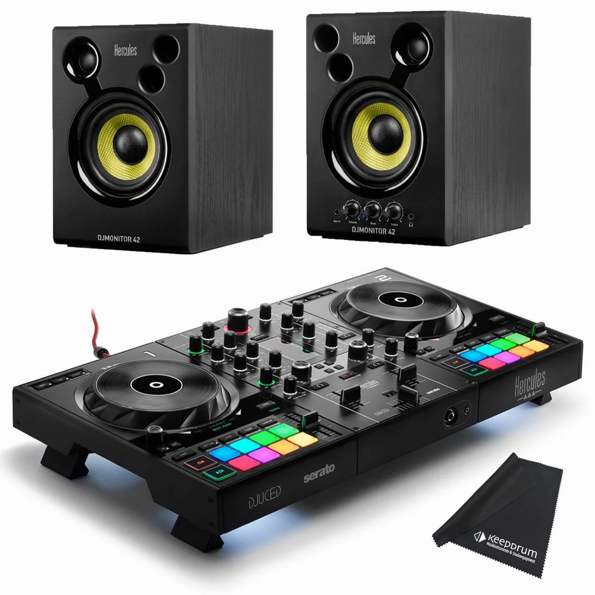 HERCULES Inpulse 500 DJ Controller, 2-Deck USB, 16 RGB Pads, Beatmatching Feature