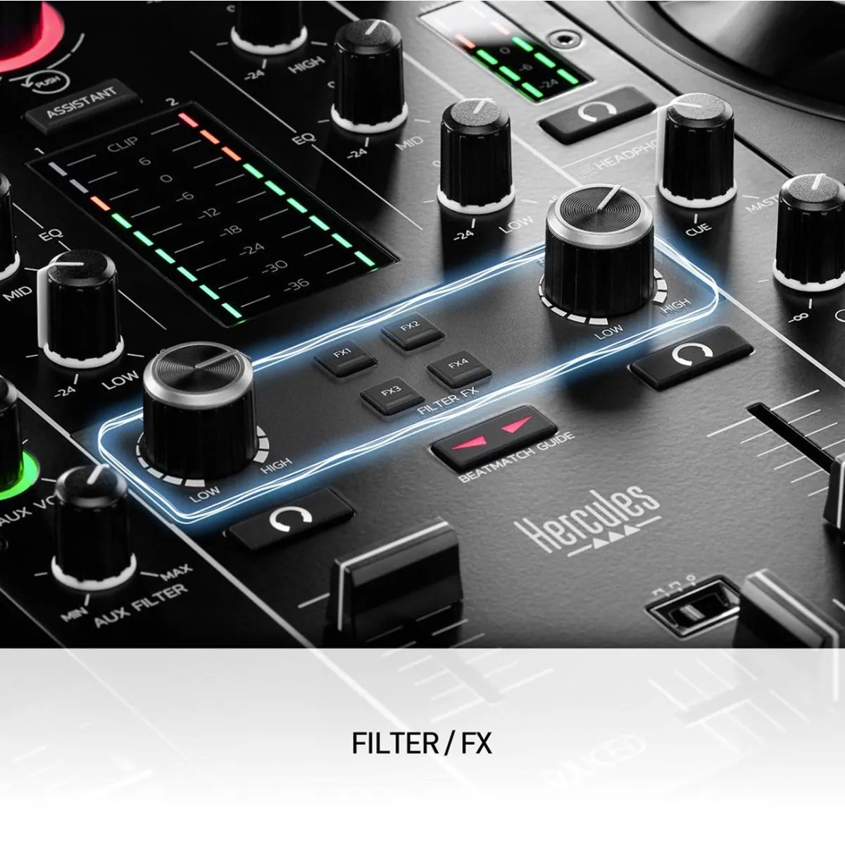 HERCULES Inpulse 500 DJ Controller, 2-Deck USB, 16 RGB Pads, Beatmatching Feature 5
