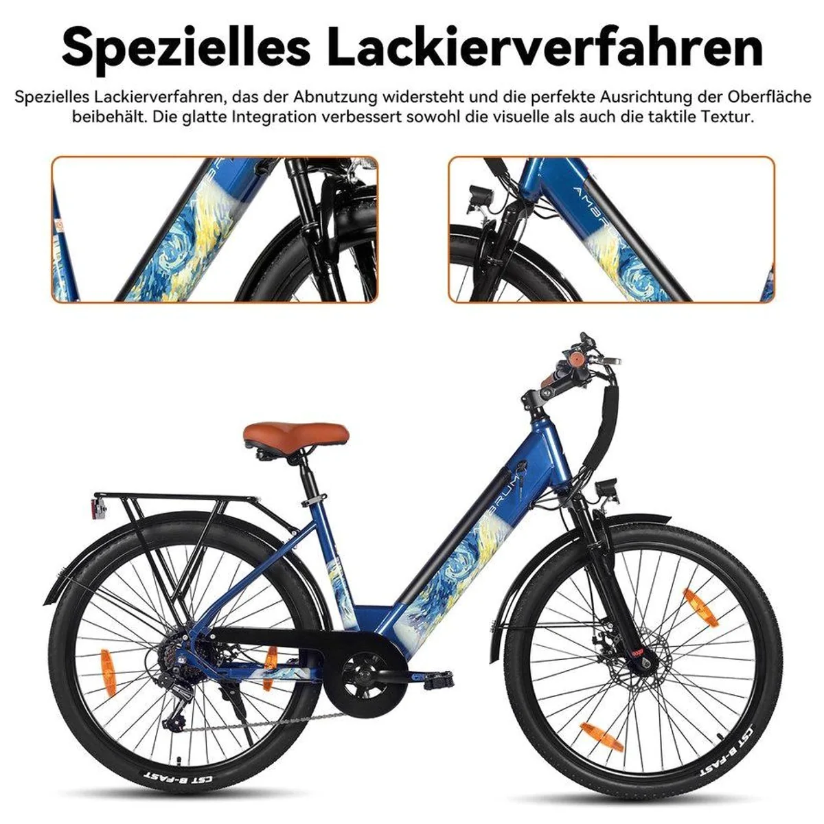 HILAND E-Bike 26" E-Mountainbike, leistungsstarker Nabenmotor, robuste Bauweise, vielseitige Shimano-Schaltung 2