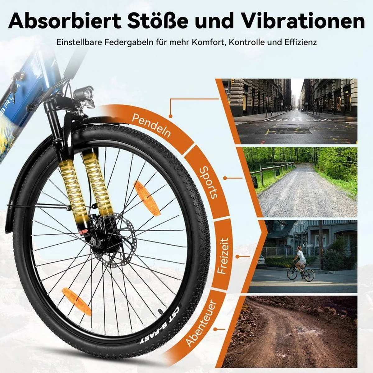 HILAND E-Bike 26" E-Mountainbike, leistungsstarker Nabenmotor, robuste Bauweise, vielseitige Shimano-Schaltung 4