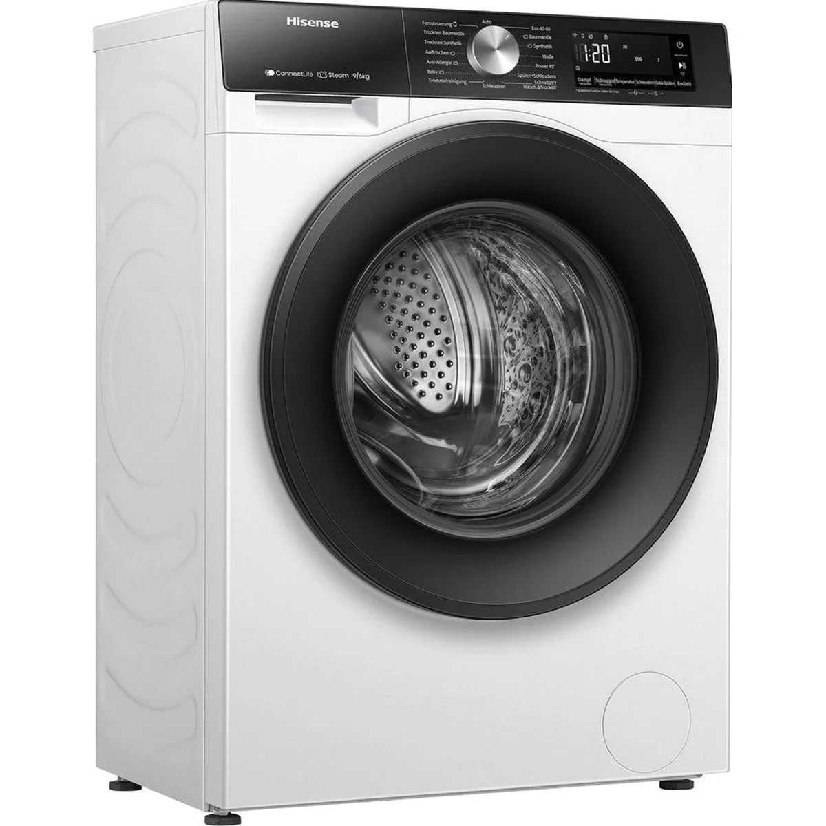 Hisense WD3S9043BW3 Waschtrockner, 9 kg Waschen, 6 kg Trocknen, 1400 U/min — Schnelles Waschen & Trocknen