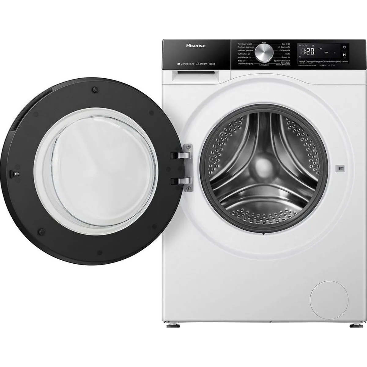 Hisense WD3S9043BW3 Waschtrockner, 9 kg Waschen, 6 kg Trocknen, 1400 U/min — Schnelles Waschen & Trocknen 2