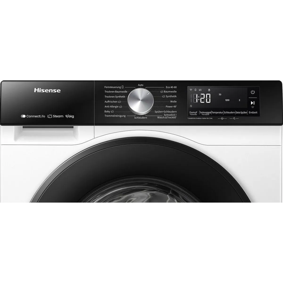 Hisense WD3S9043BW3 Waschtrockner, 9 kg Waschen, 6 kg Trocknen, 1400 U/min — Schnelles Waschen & Trocknen 5