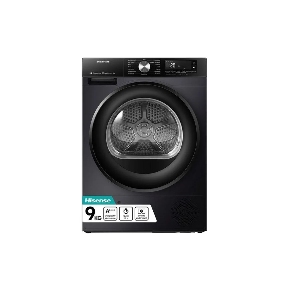 Hisense DH3S902BB3 Wärmepumpentrockner, 9 kg Fassungsvermögen, Energieeffizienzklasse C 2