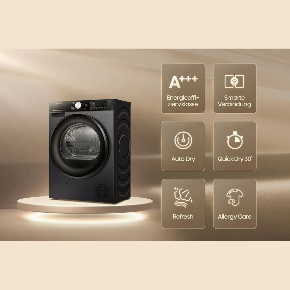 Hisense DH3S902BB3 Wärmepumpentrockner, 9 kg Fassungsvermögen, Energieeffizienzklasse C 5